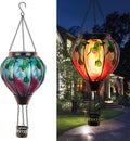 Hot Air Balloon Solar Hanging Lantern - Flickering Hummingbird Flame