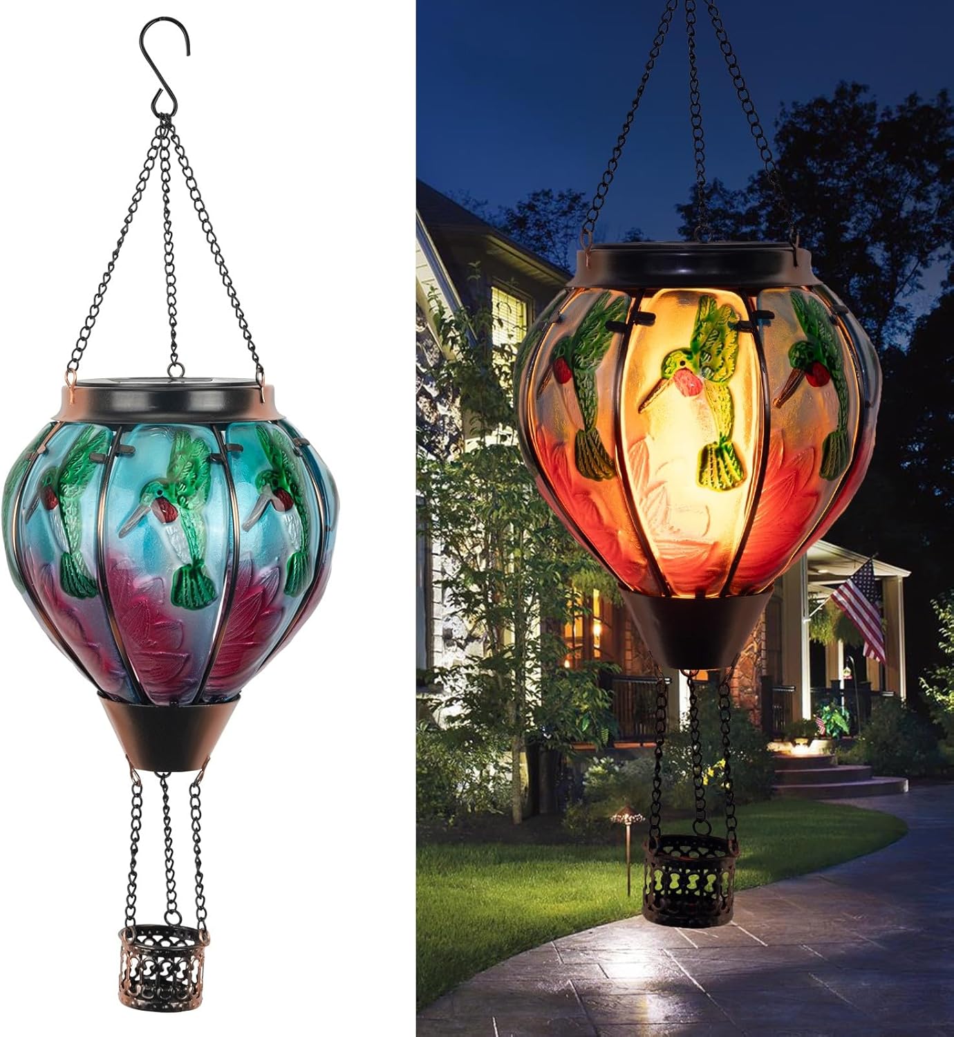 Hot Air Balloon Solar Lantern for Outdoor Garden Decor