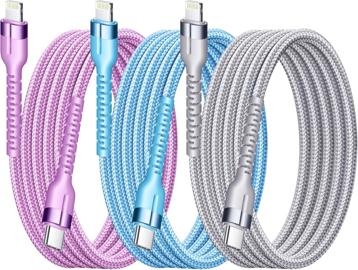 Fast Charge Trio: Exeric MFi USB C to Lightning 3-Pack