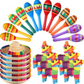 Mexican Fiesta Decorations 24 Pc Set - Mini Donkey Pinatas & Maracas