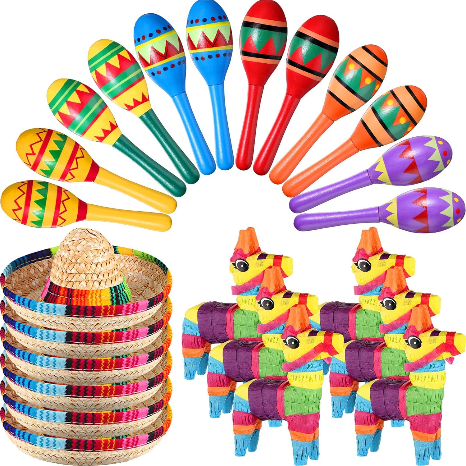 24 Pcs Mexican Fiesta Decorations for Fun Celebrations