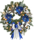Pre-Lit Christmas Wreath with Timer and 25 Lights for Holiday Decor