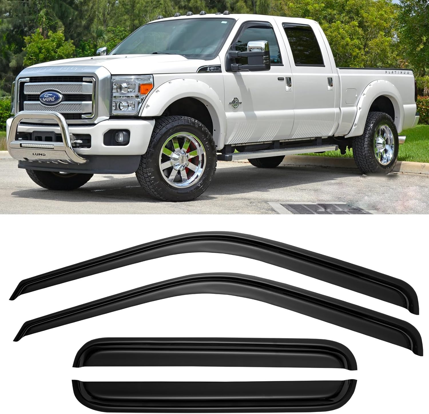 Window Rain Guards Visors for 1999-2016 Ford F250 F350 F450 F550