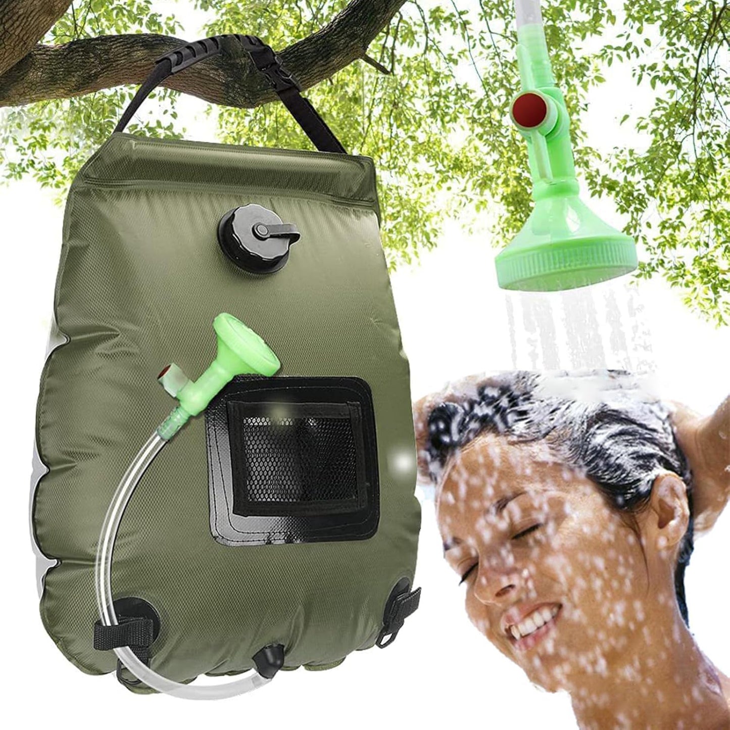 Portable Solar Shower | 5 Gal Heating | On-Off Shower Head | KIPIDA