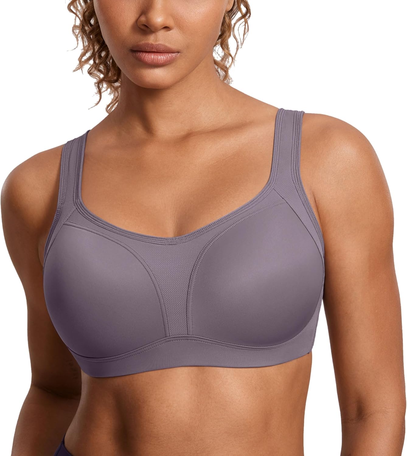 SYROKAN Women's High Impact Underwire Sports Bra for Large Bust
