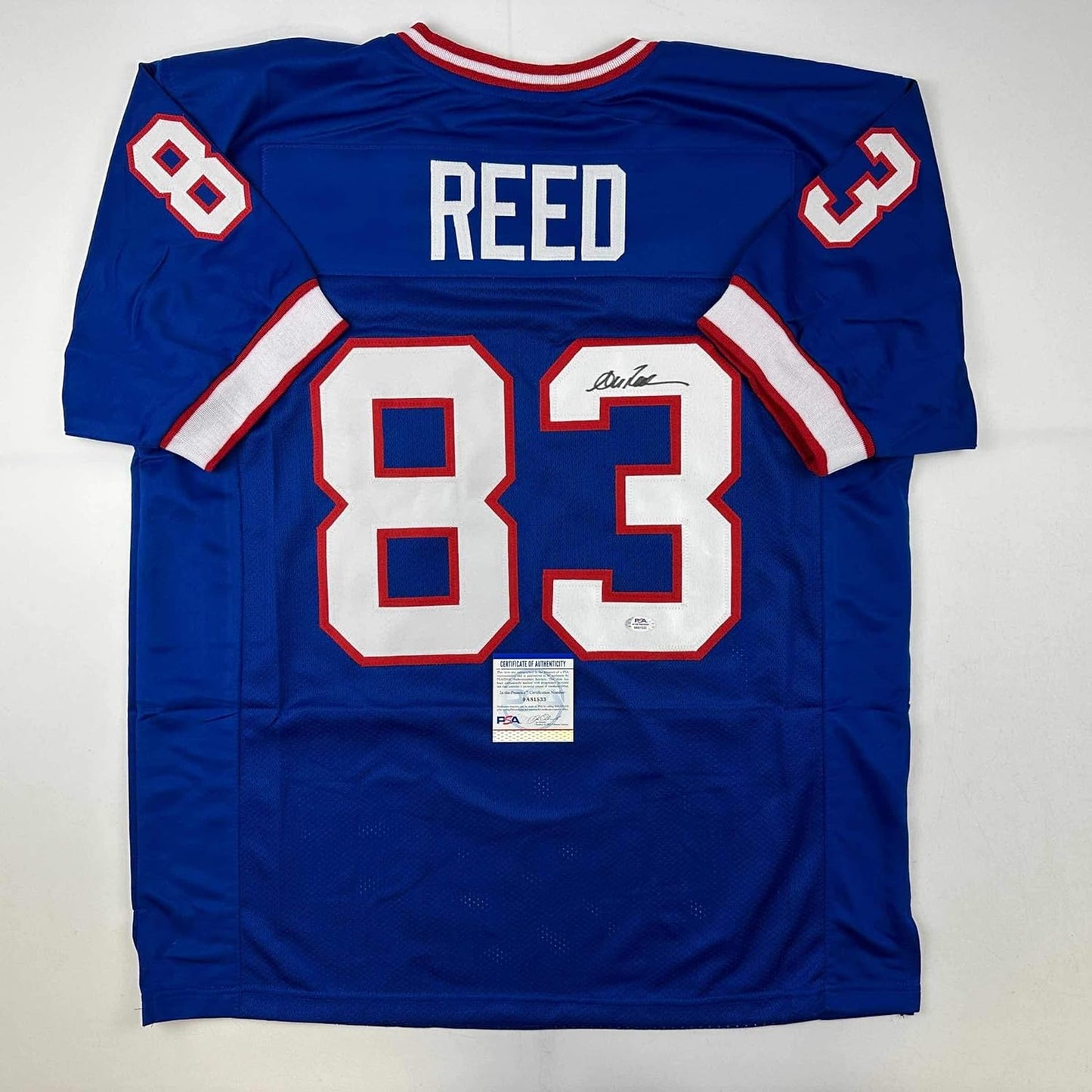 Autographed Andre Reed Buffalo Blue Football Jersey with COA