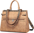 FADEON Laptop Bag for Women PU Leather Tote with 15.6in Compartment is