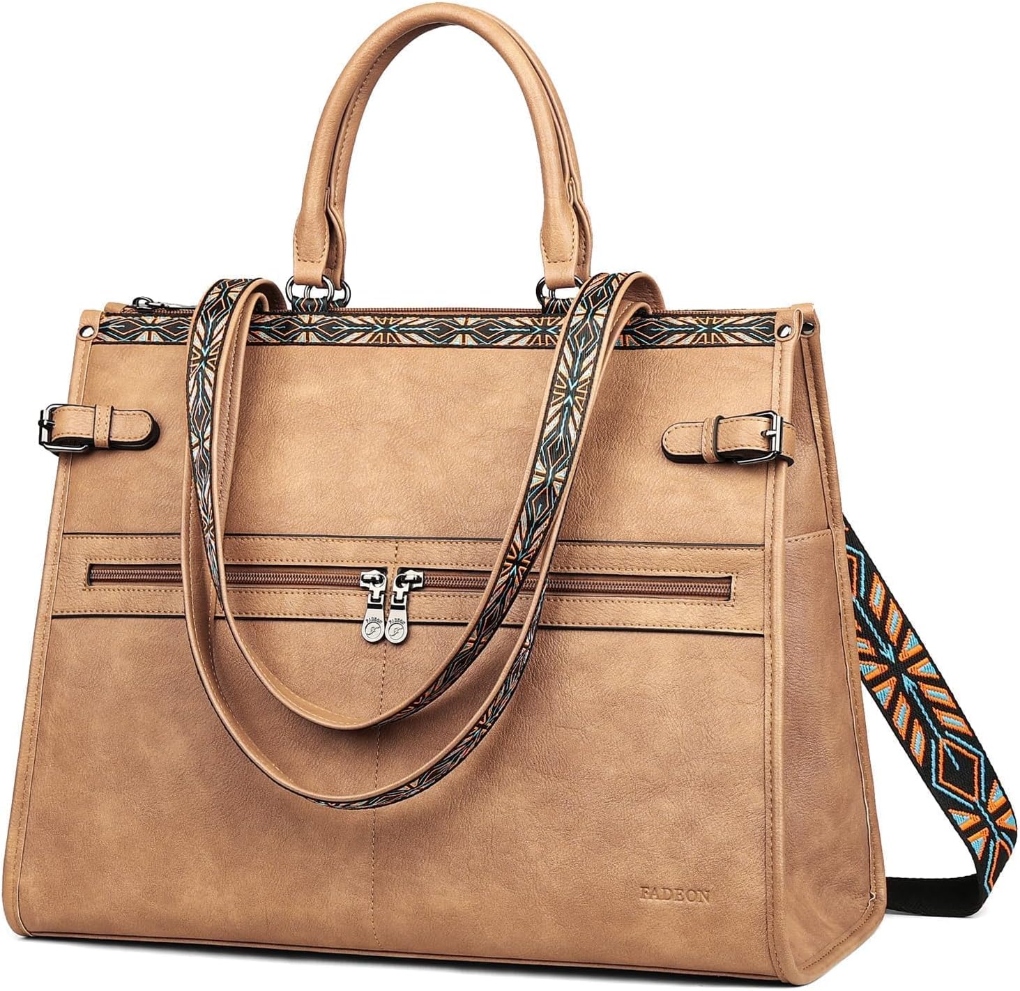 FADEON Laptop Bag for Women: Stylish PU Leather Tote Backpack