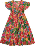 Floerns Women Plus Size Boho Floral V Neck A Line Long Dress Women's