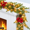 6.5FT Christmas Garland with Star Lights - Prelit Realistic Decor