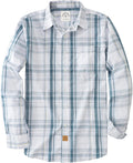 Mens Long Sleeve Plaid Button Down Shirt - Soft Cotton Casual Fit