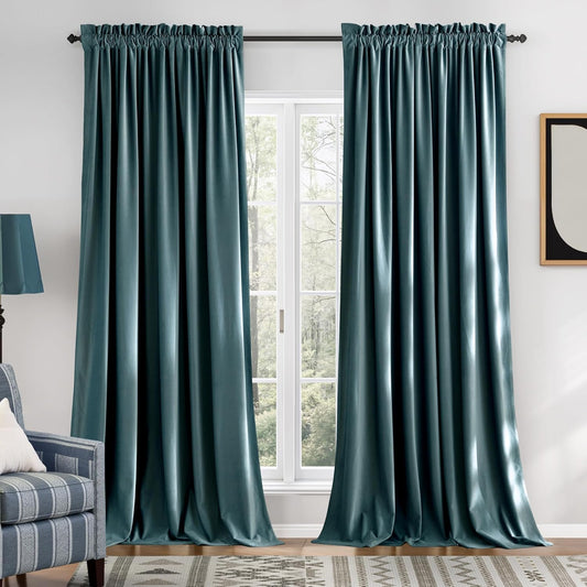 NICETOWN Room Darkening Velvet Curtains for Infant Room