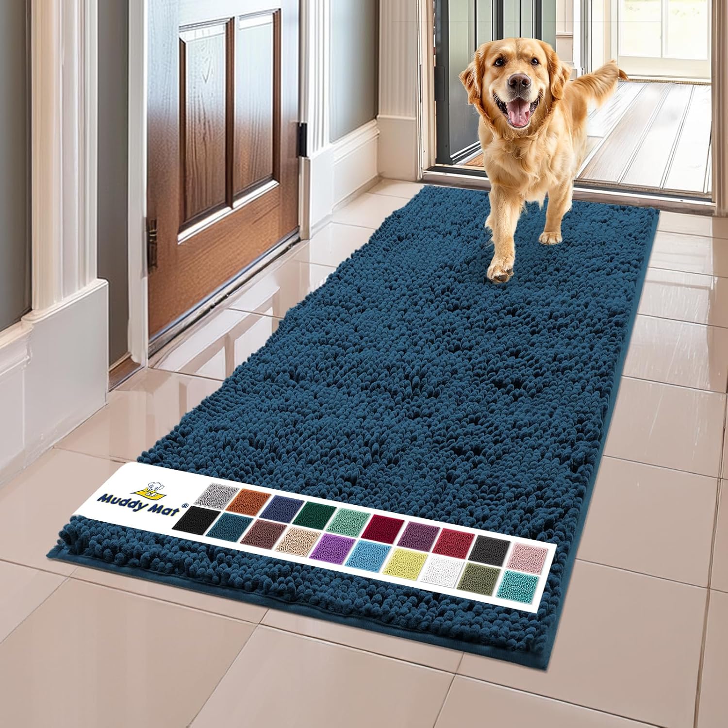 Muddy Mat Super Absorbent Microfiber Dog Door Mat for Muddy Paws