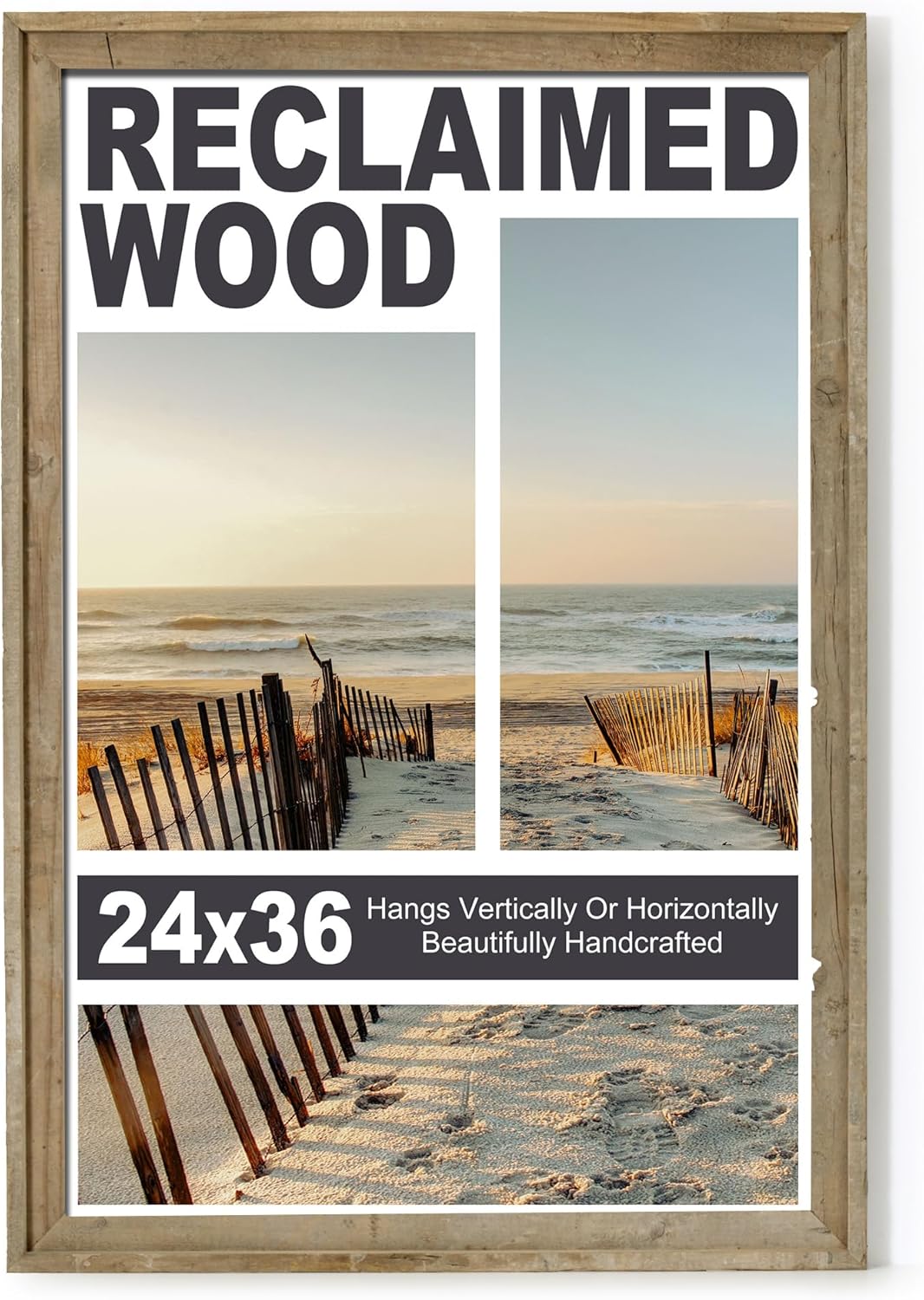 Rustic 24x36 Poster Frame for Charming Home Decor Display