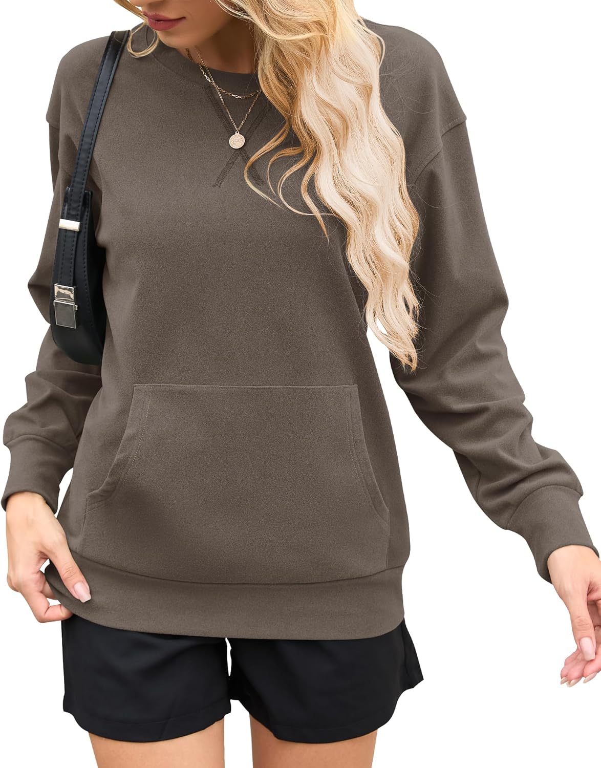 Womens Long Sleeve Sweatshirt Casual Crewneck Pullover Tops