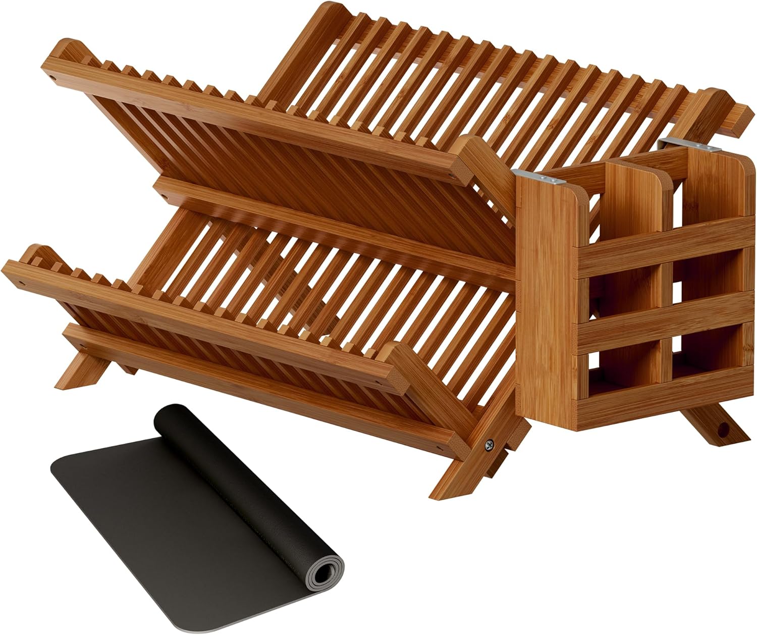 Greenual Teak Dish Drying Rack: Collapsible & Stylish Kitchen Solution