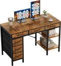Sweetcrispy 47in Computer Desk with 6 Drawers - Organized Workstation