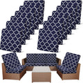 Patio Stretch Cushion Covers 12 Pack - Waterproof Elastic Fit