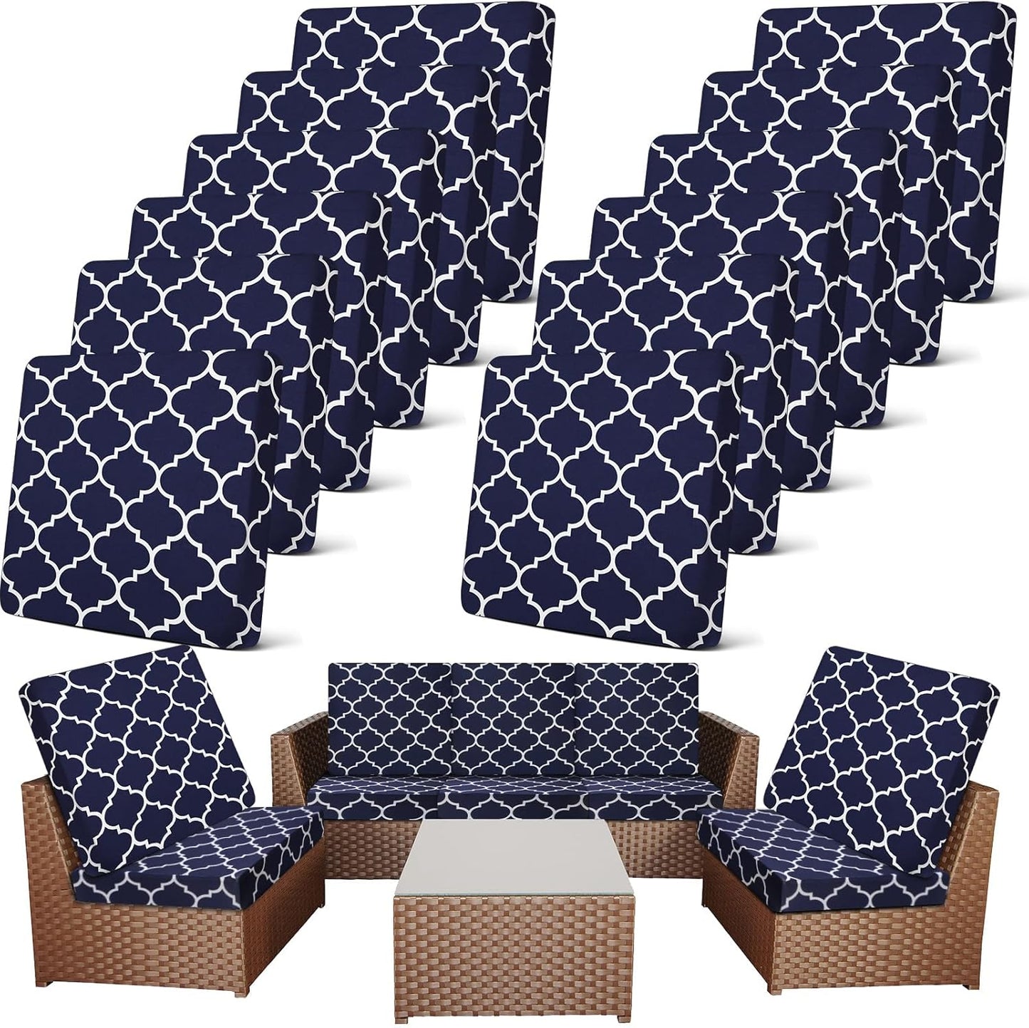 Patio Stretch Outdoor Cushion Covers for Sofa and Chairs