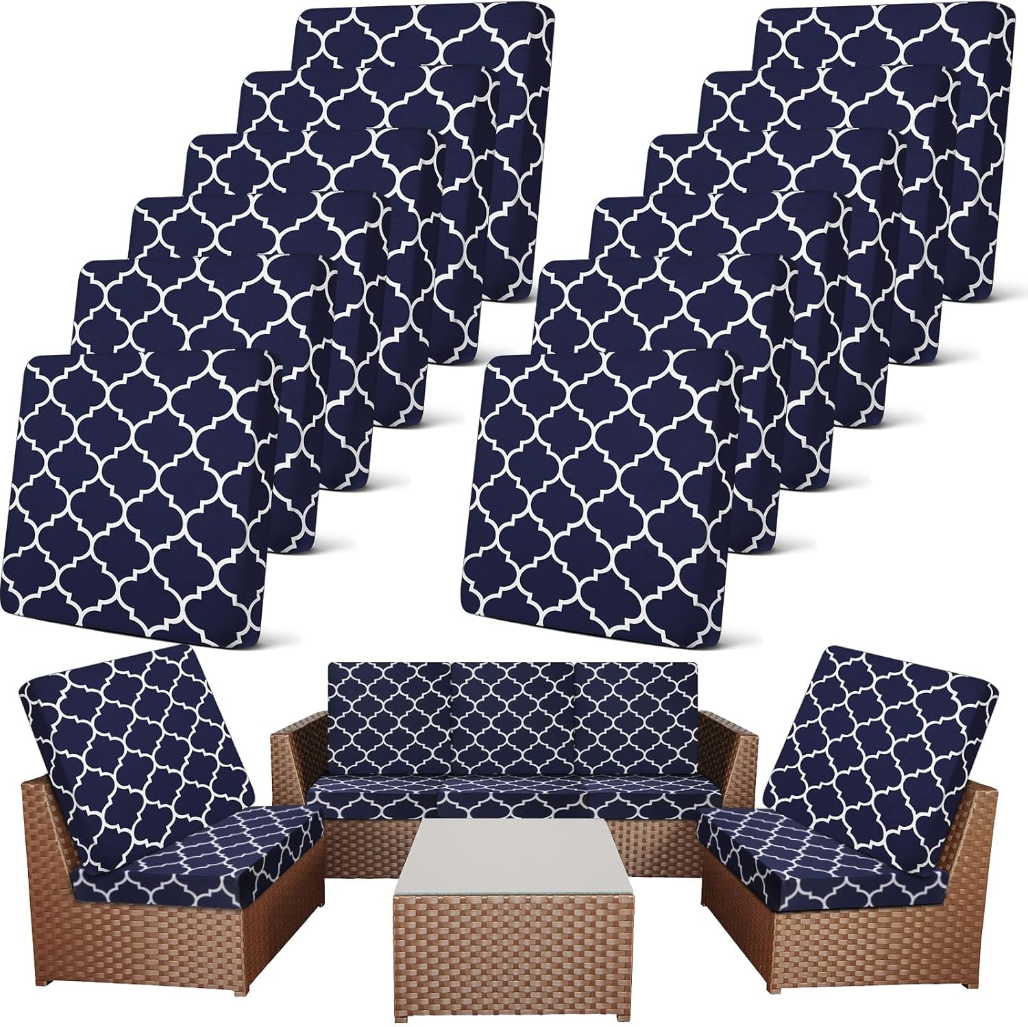 Patio Stretch Outdoor Cushion Covers for Sofa and Chairs