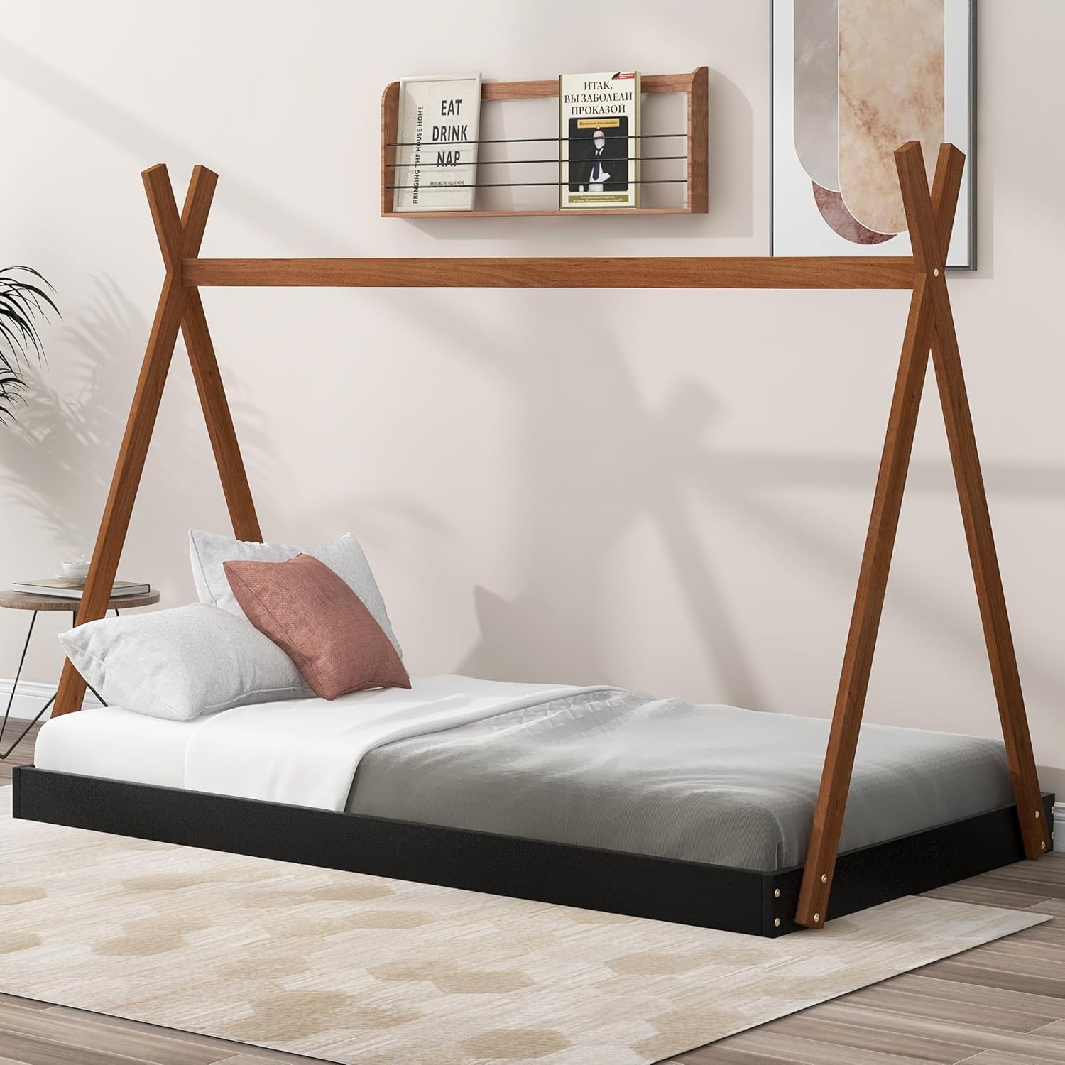 Montessori Style Twin Teepee Bed - No Spring Box Needed!