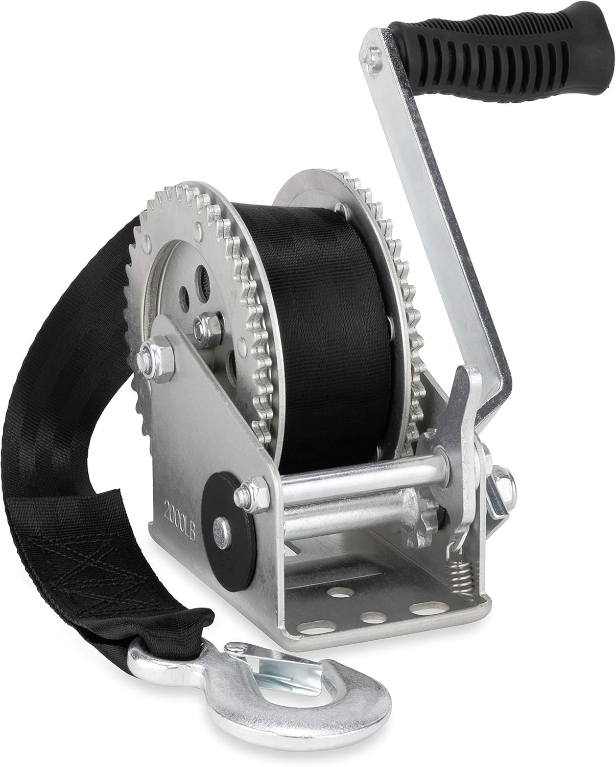 2000lb Boat Trailer Winch with 20-Foot Strap for Easy Loading