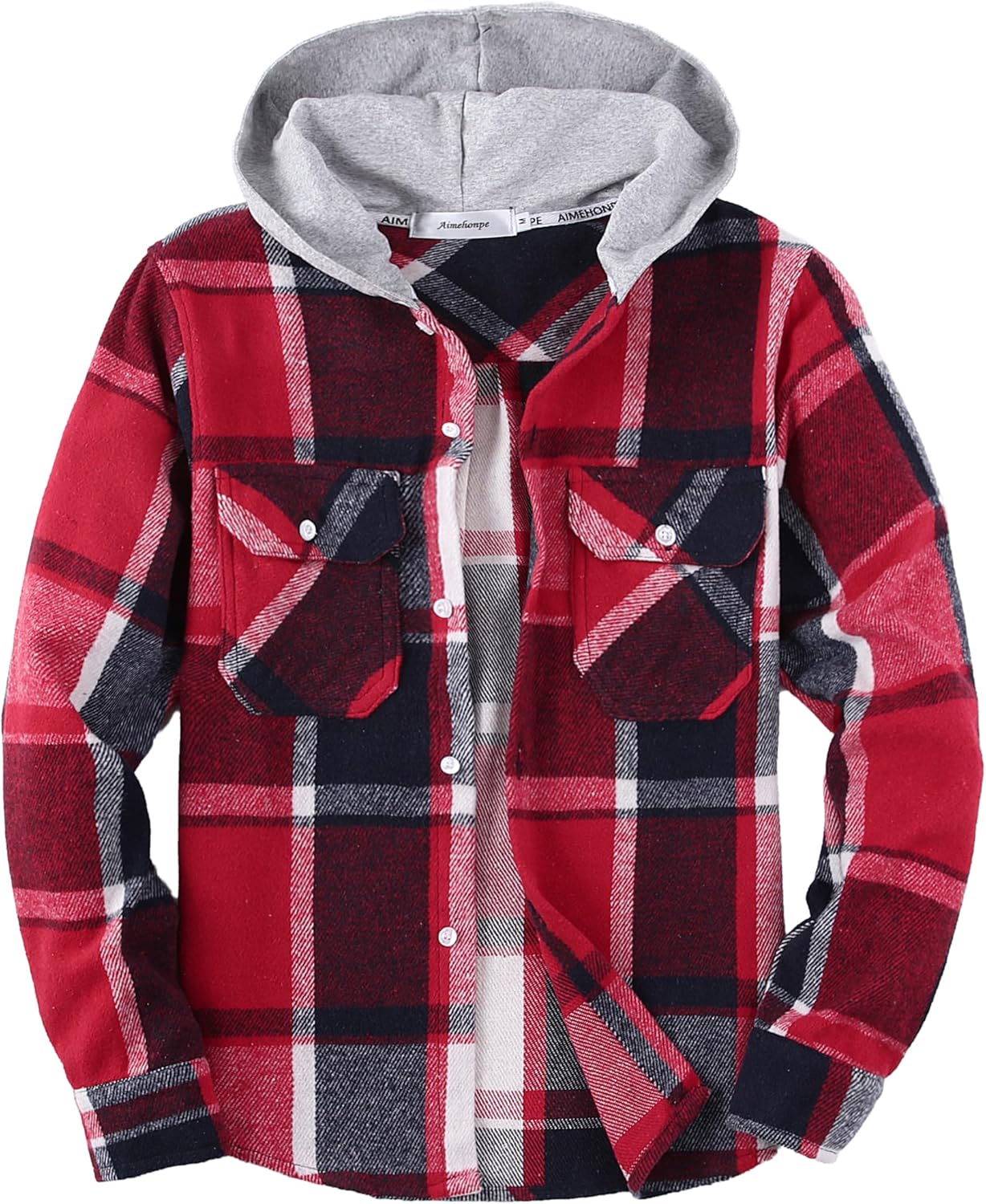 Boys Girls Casual Flannel Plaid Hoodies for Fall Fashion