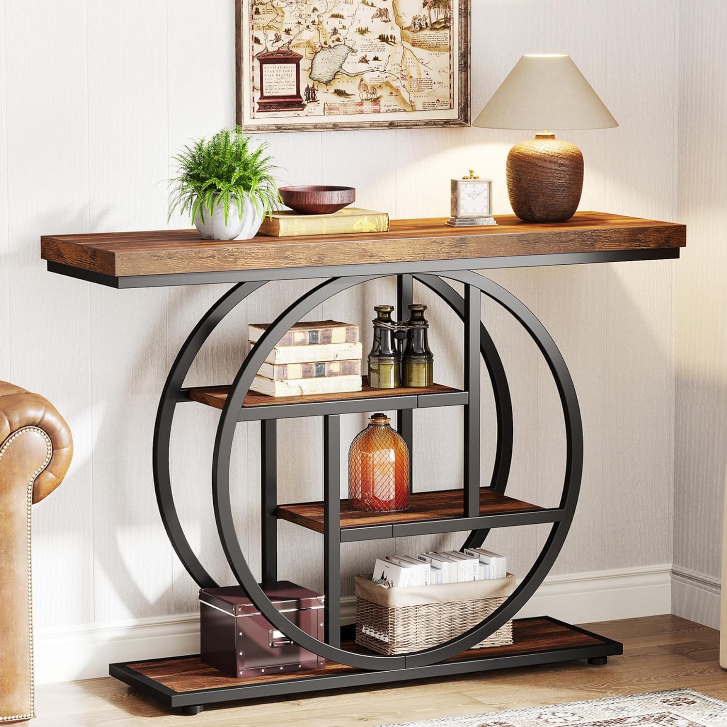 Tribesigns 41.3 Console Table with Circle Base for Entryway