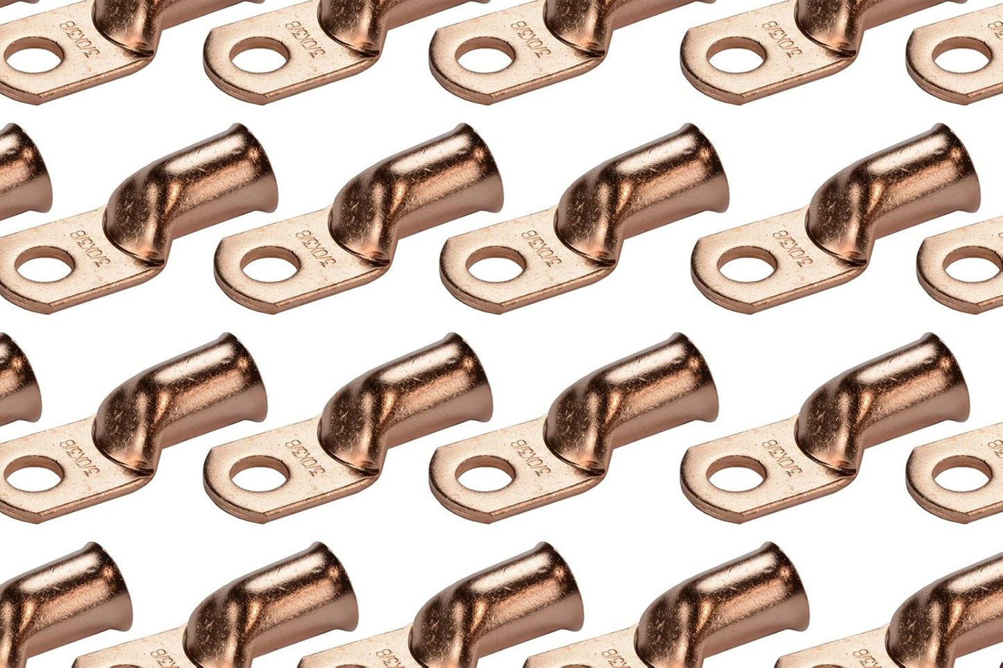 TEMCo 50 Pack Bare Copper Welding Battery Cable Ends for Durability