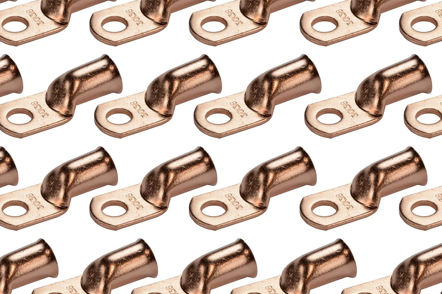 TEMCo 50 Pack Bare Copper Welding Battery Cable Ends for Durability