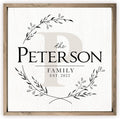 Personalized Square Framed Monogramed Family Name Sign 20x20 - Modern