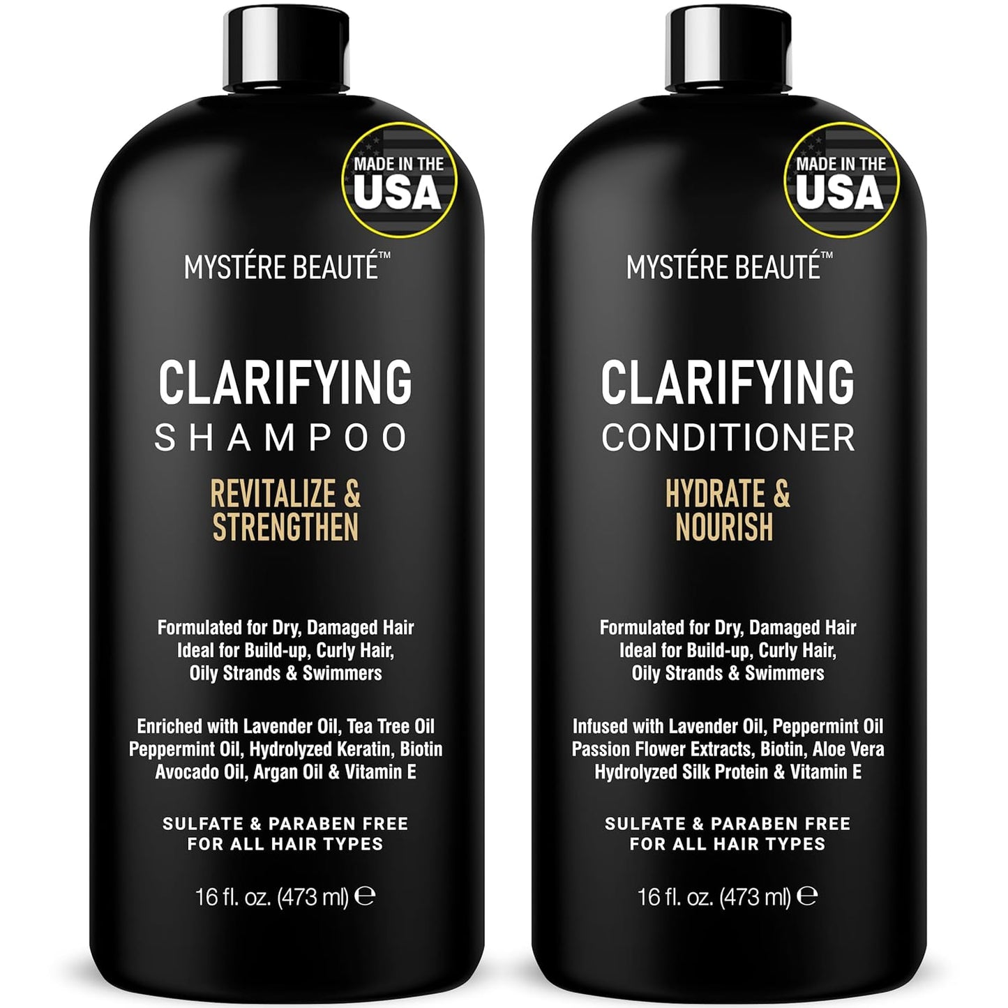 Hydrating Clarifying Set - Cleanses Buildup, Men Women, 16 fl oz