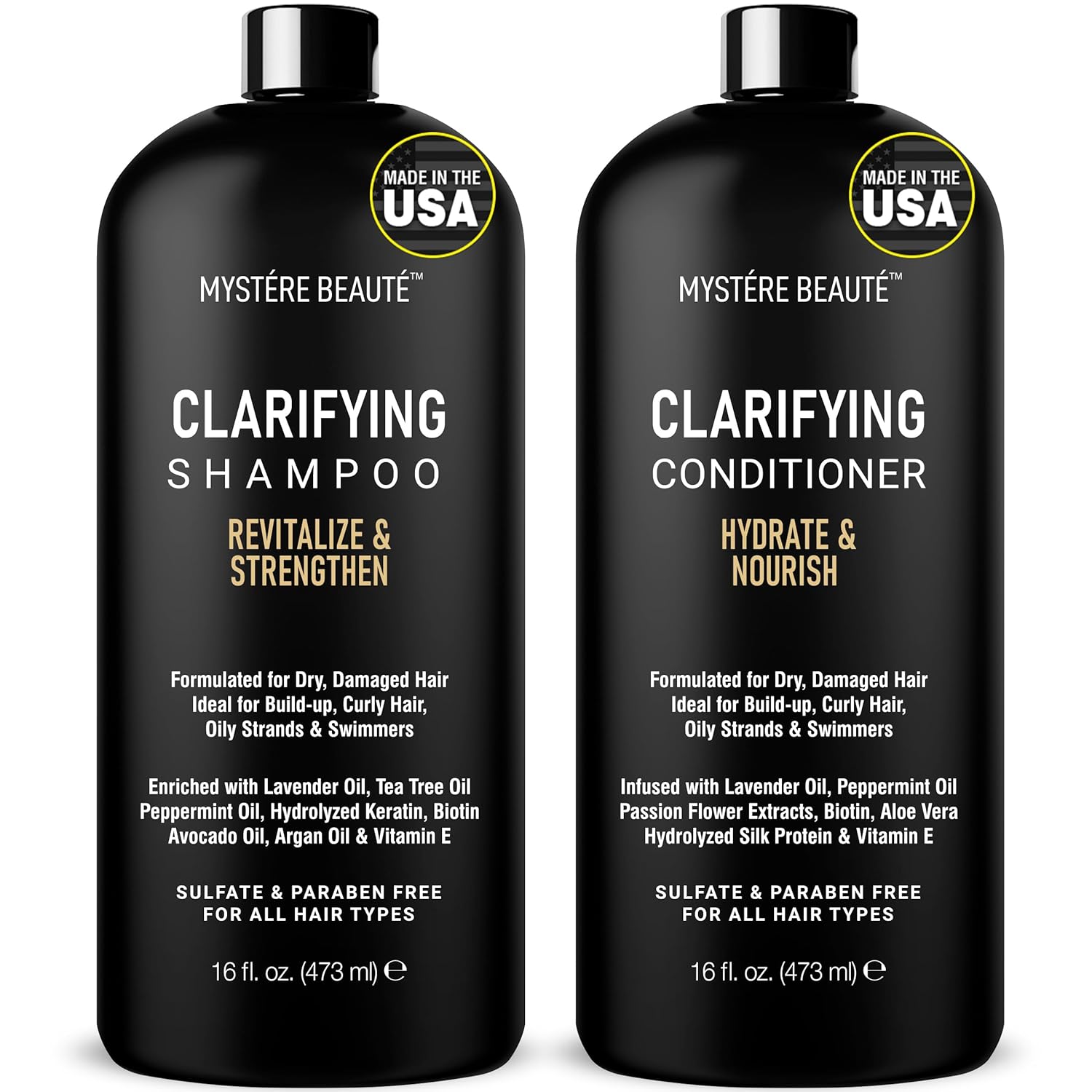 Hydrating Clarifying Set - Cleanses Buildup, Men Women, 16 fl oz