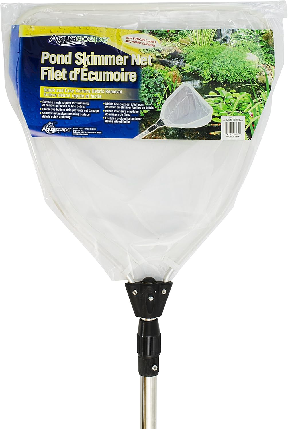 Aquascape Heavy Duty Pond Skimmer Net - Easy Clean with Extendable Handle