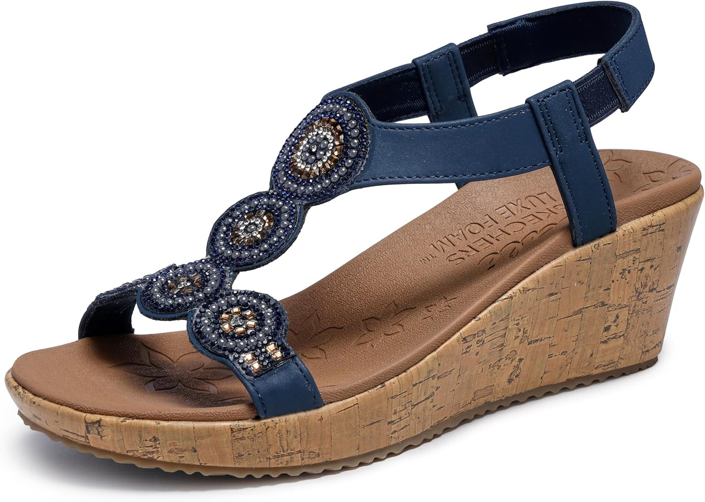 Skechers Women's Beverlee-Date Glam Sandal Wedge for Comfort