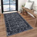 KUTA 3x5 Rugs for Entryway Vintage Floral Area Rug - Thin Low-Pile