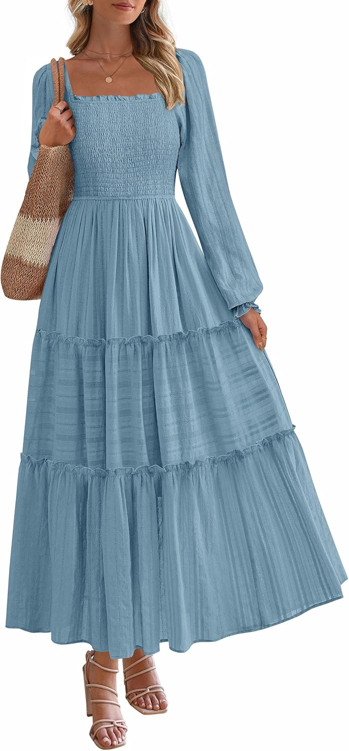 PRETTYGARDEN Fall Dresses for Women 2025 Elegant Maxi Dress