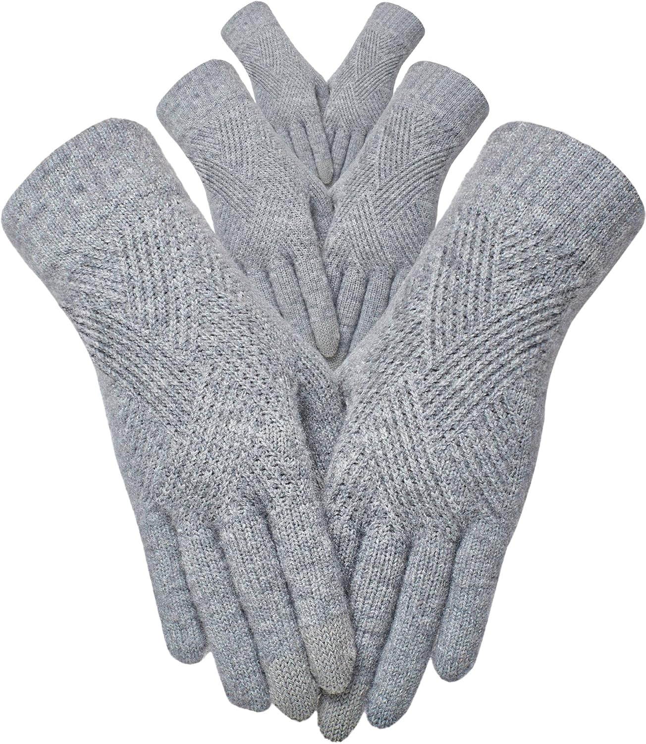 3 Pairs Women's Touch Screen Winter Gloves - Stay Warm & Stylish!