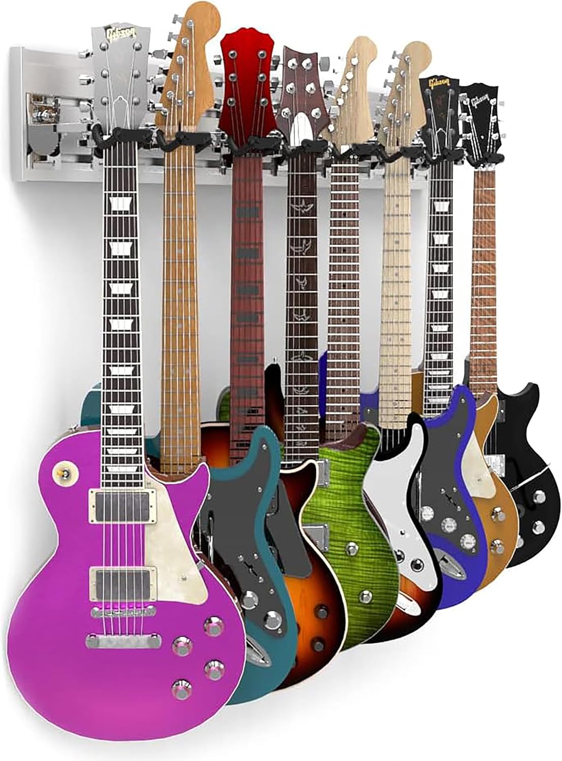 DLDirect 8 Guitar Wall Mount, Secure Locking System