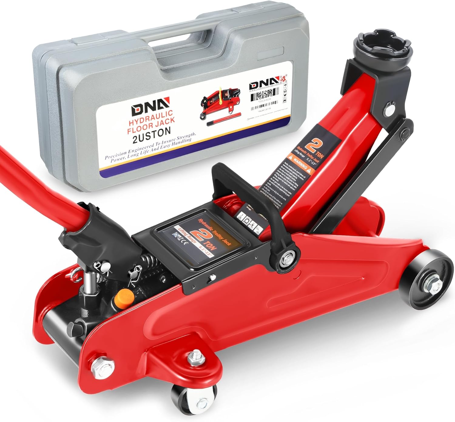 DNA MOTORING 2 Ton Hydraulic Trolley Jack for Fast Lifting