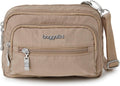 Baggallini Triple Zip Small Crossbody Bag for Women - Convertible