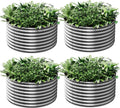 4 Pack 3FT Round Galvanized Raised Garden Bed Outdoor - Durable Steel