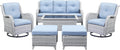 Wicker Outdoor Furniture Patio Conversation Set - Comfortable 6-Piece