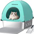 Stainless Steel Cat Litter Box with Lid - Extra Large Square Enclosed