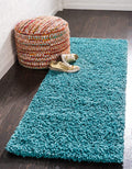 Unique Loom Solid Shag Area Rug 2 ft 6 in x 16 ft 5 in Runner - Deep