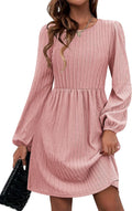 Women's Fall Sweater Dress A-Line Crew Neck - Versatile Casual Knit