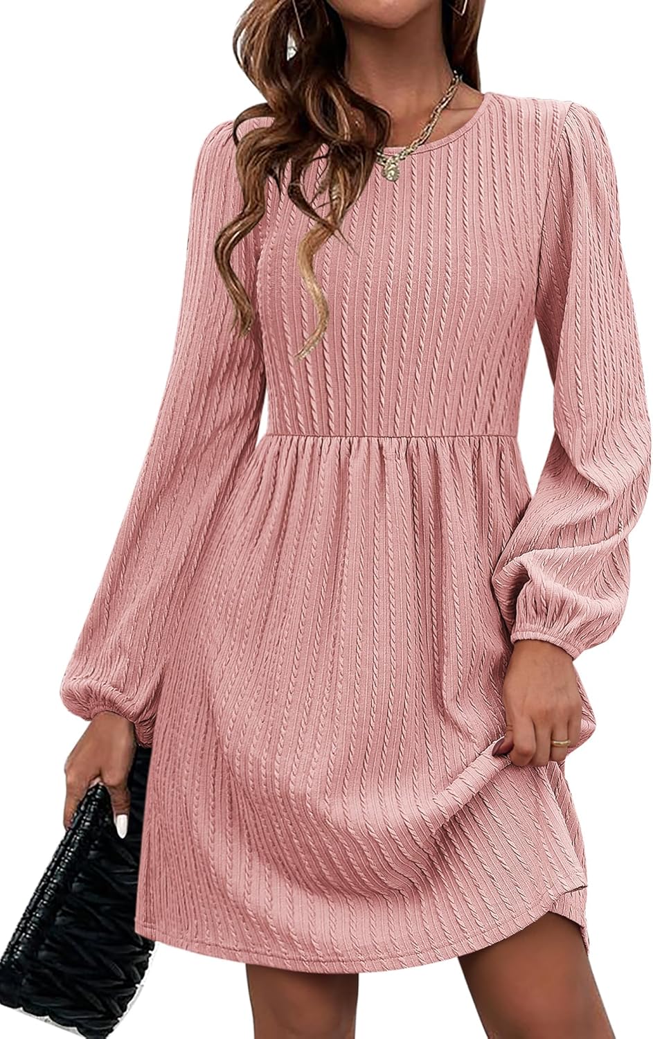 Stylish Women's Fall Sweater Dress with Pockets for Casual Wear