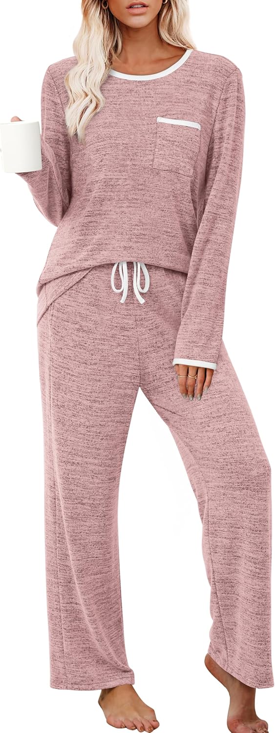 XIEERDUO Womens Pajama Sets Long Sleeve Soft Sleepwear Pjs