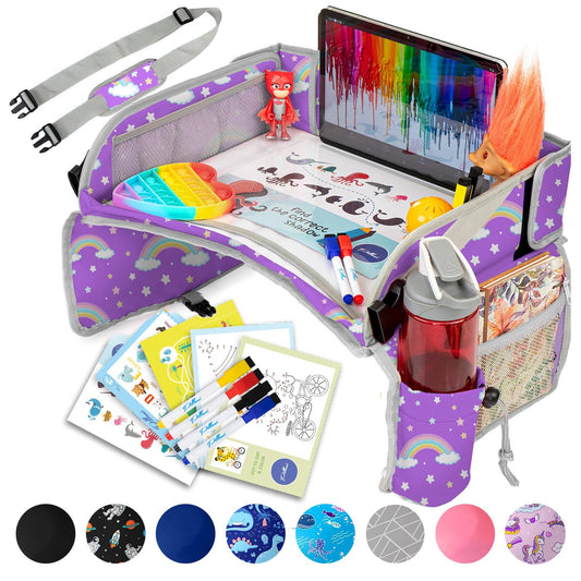 Kids Travel Tray for Car - Essential Road Trip Organizer