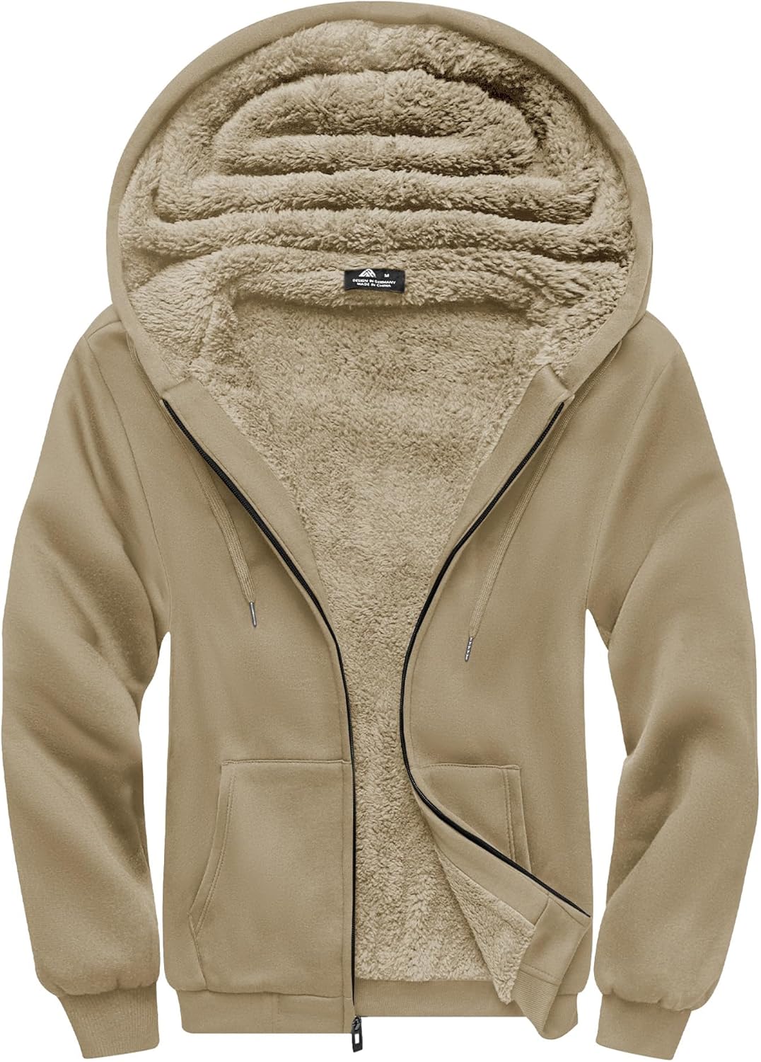 SCODI Heavyweight Fleece Hoodie for Men - Warm Full Zip Sweatshirt